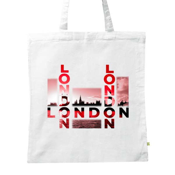 BIO Shopping Bag London photo - red text