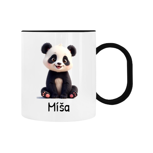 Detský hrnček plastový s potlačou Panda s menom