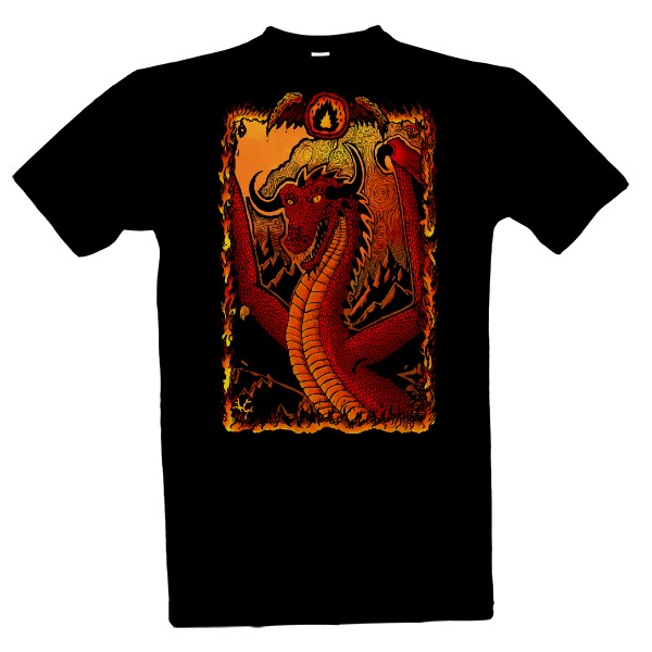 Tričko s potiskem Rudý drak